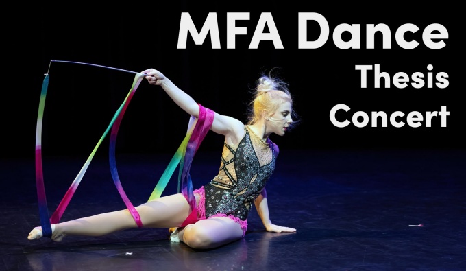 student dancer performing with ribbons. 