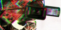 Abstract montage of video equipment. 