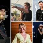 collage of artists performing at the stars with guitars acoustic concert. 