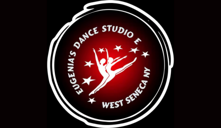 two sillhouettes of dancers surrounded by a circle. 