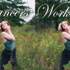 student dancer posing in a field of wildflowers. 