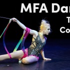 student dancer performing with ribbons. 