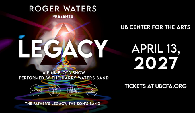 the words "Legacy" in front of the pink floyd prism with waves of different colors flowing from the bottom.