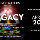 the words "Legacy" in front of the pink floyd prism with waves of different colors flowing from the bottom. 