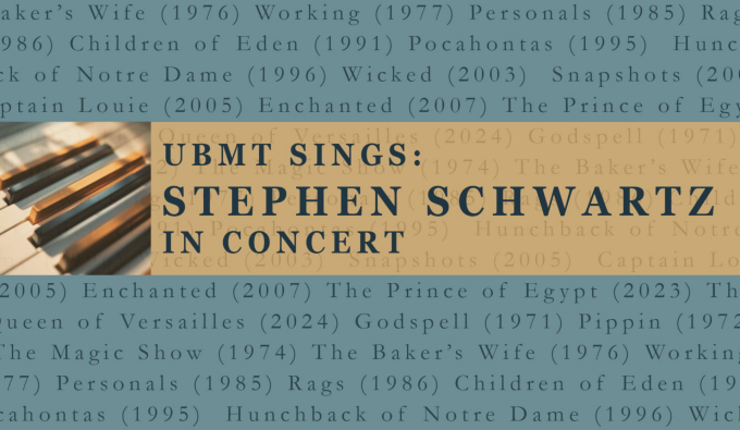 small image of piano keys with a background list of stephen schwartz works.