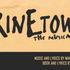 messy text spelling out urinetown the musical. 