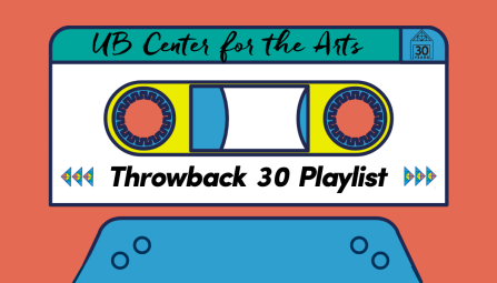 drawing of a cassette tape with words Throwback 30 Playlist. 